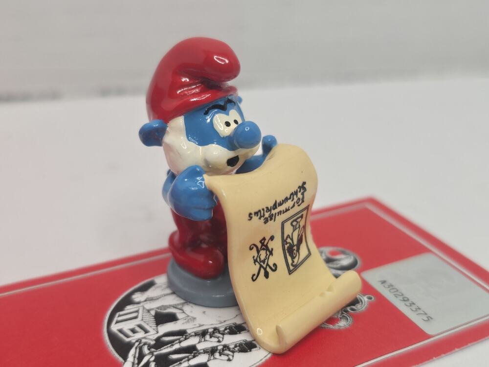 Pixi Mini, Papa Smurf parchment scroll in Box with numbered COA from France